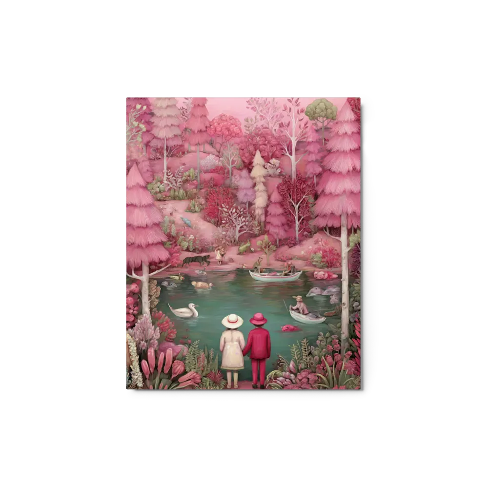 Whimsical Pink Forest Lake | Art Print