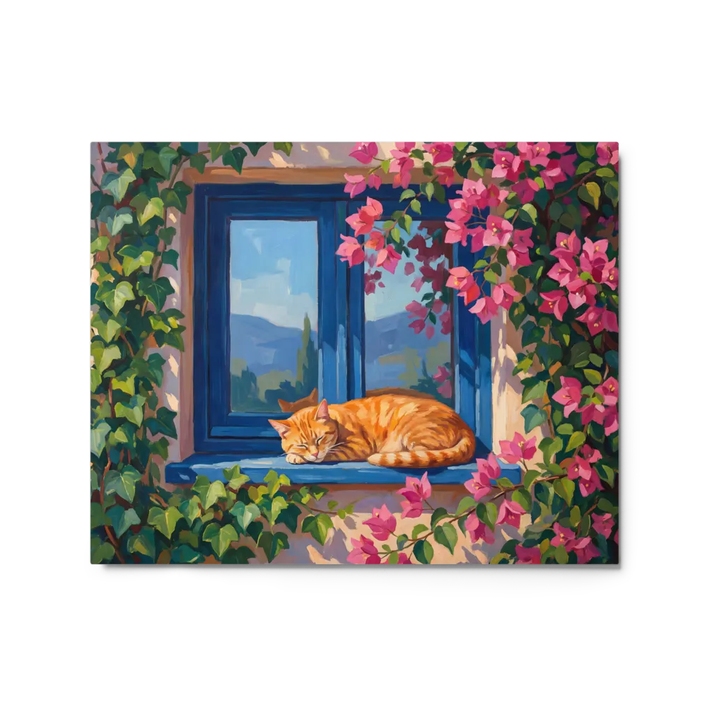 Cat on a Mediterranean Window 
 Canvas | 16″x 20″