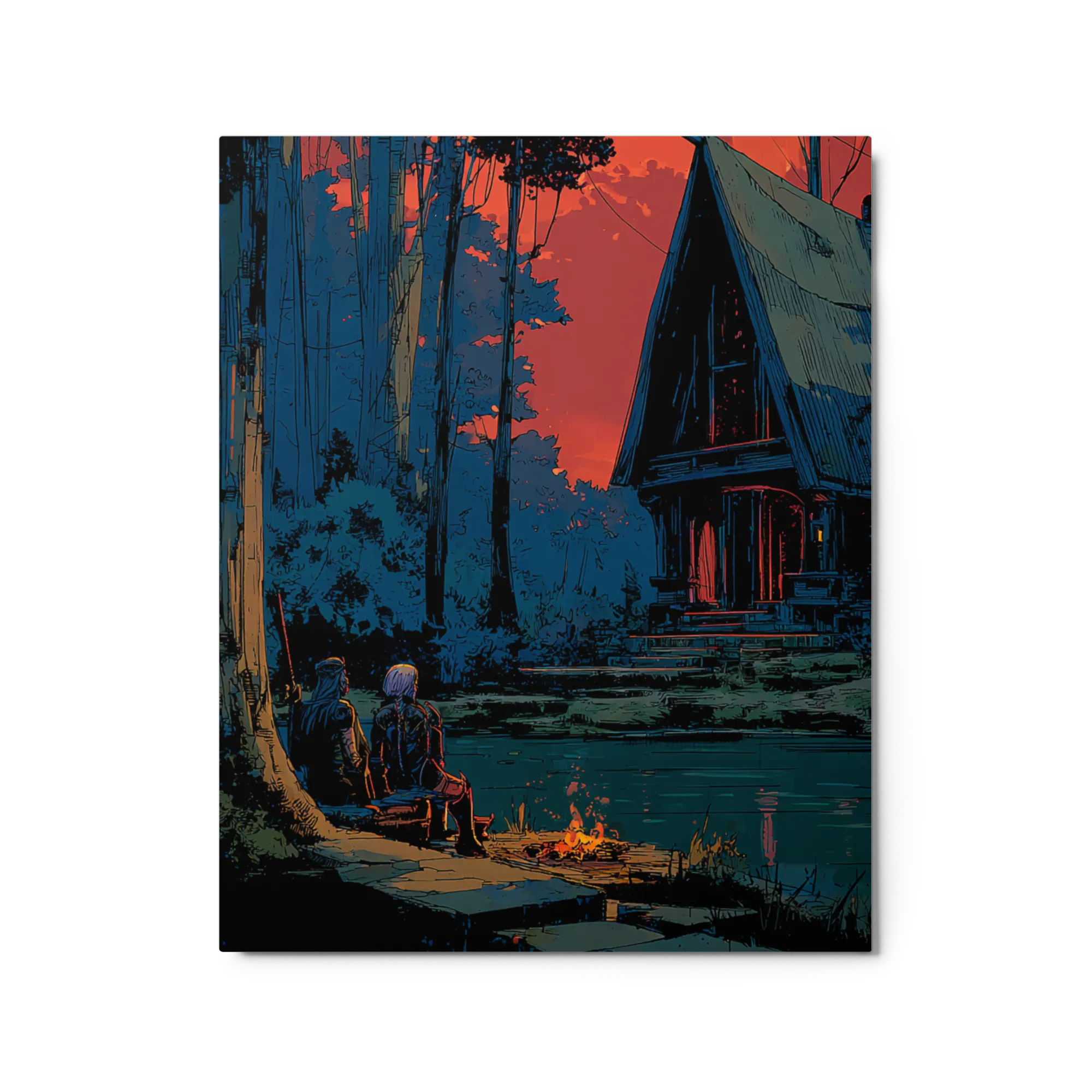 Twilight at the Cabin 
 Canvas | 16″x 16″