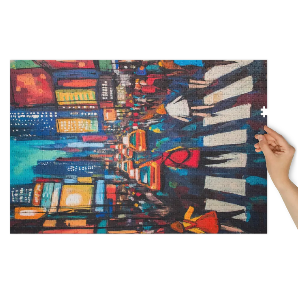 Vibrant City Night 
 Jigsaw Puzzle in Tin Box