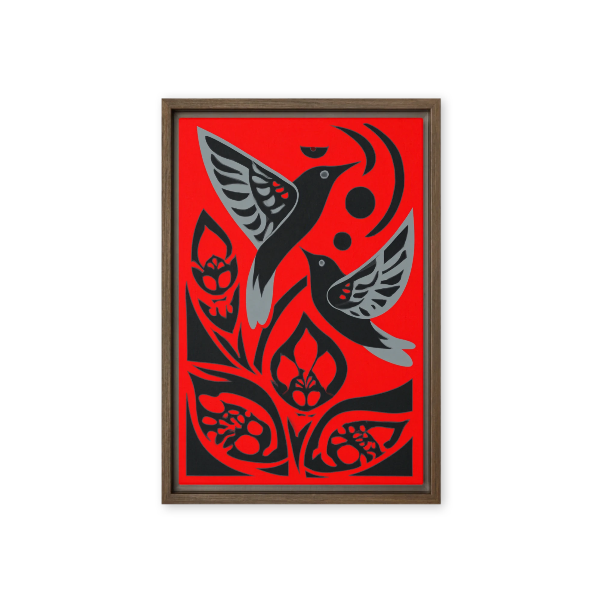 Hummingbirds in Red and Black | Art Print