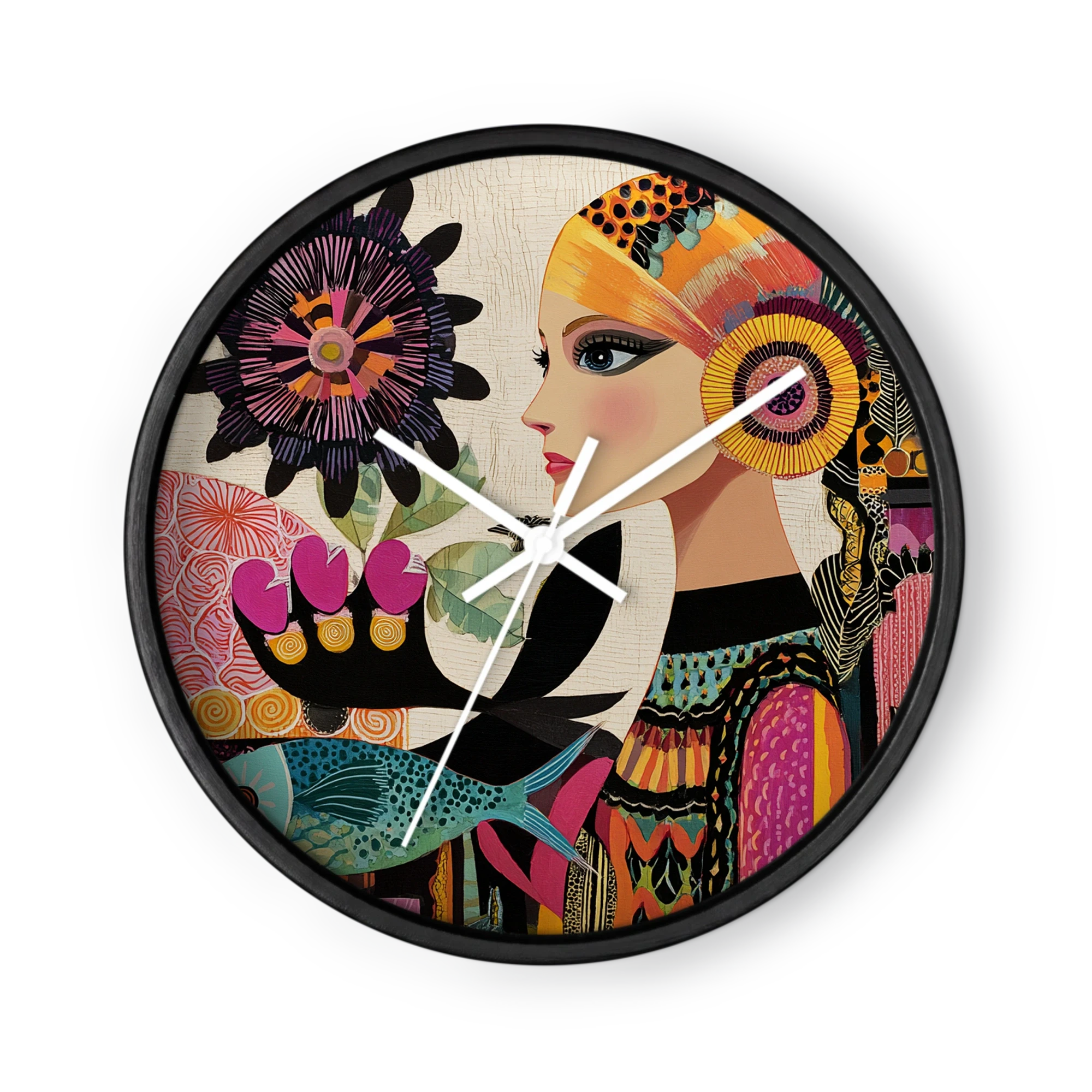 Patterned Petals Around The Hour — Two Profiles, Face To Face