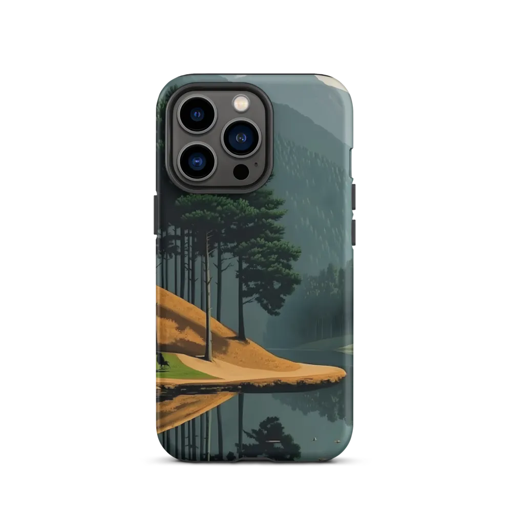 Serene Landscape with Lake and Pines | Phone Case