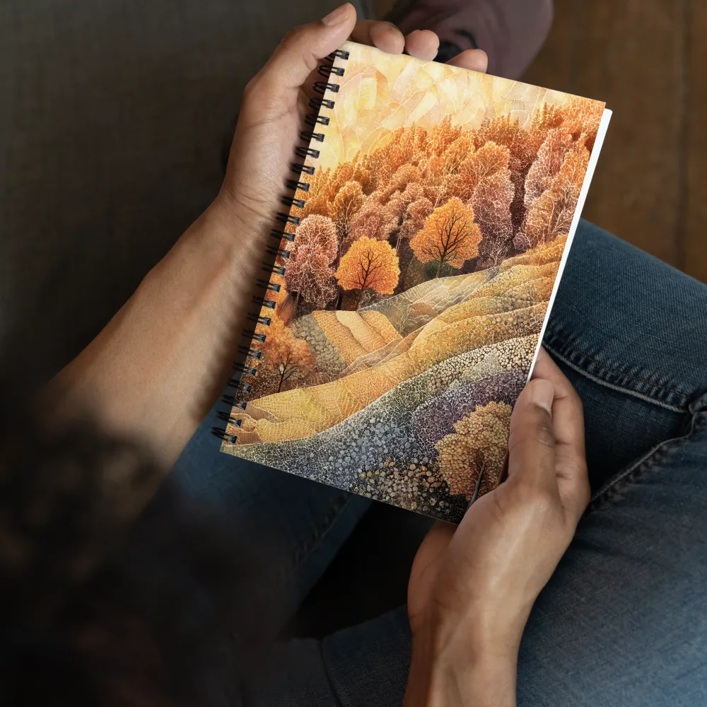 Golden Engraved Autumn 
 Spiral Notebook | 140 pages