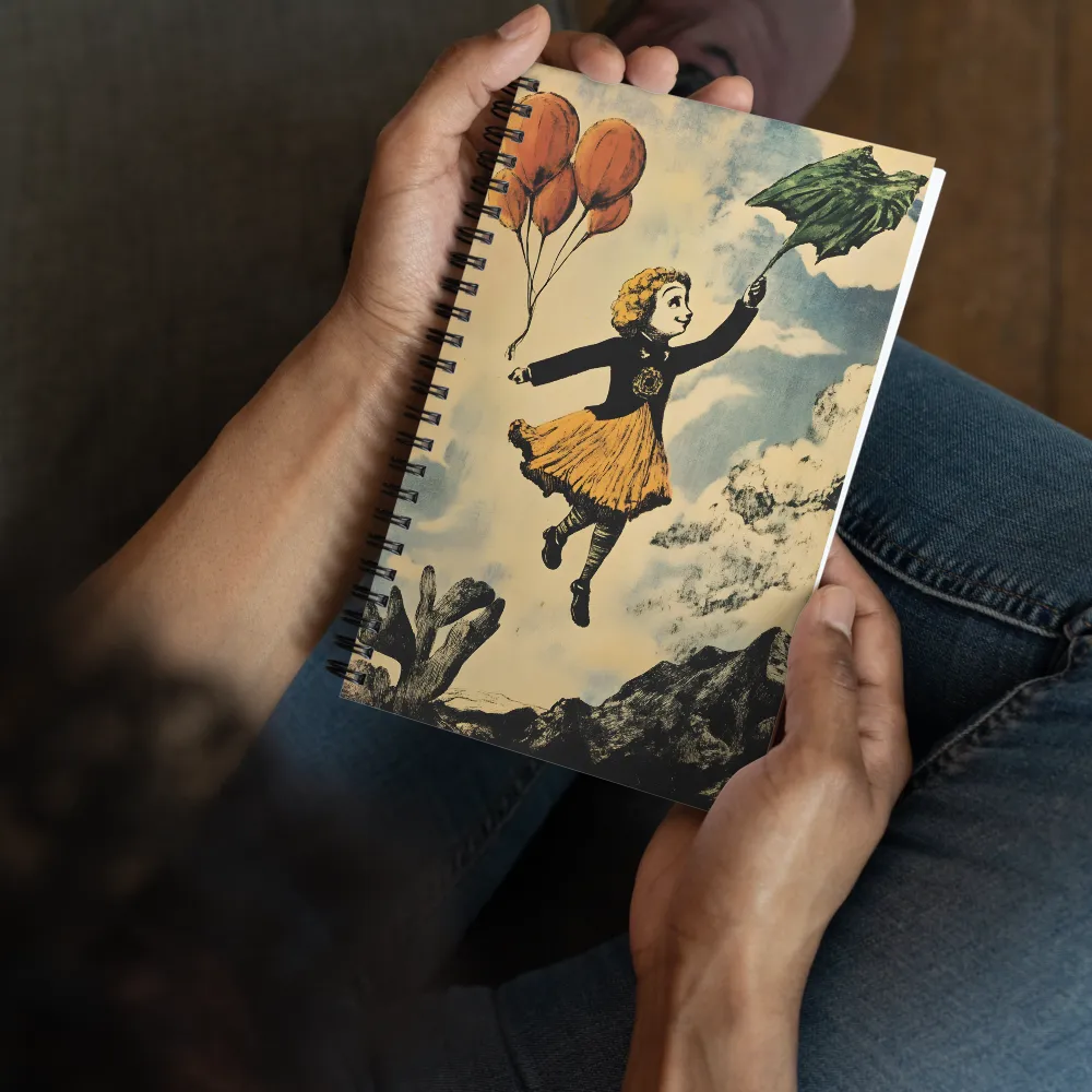 Upward Drift — Girl with Umbrella and Balloons