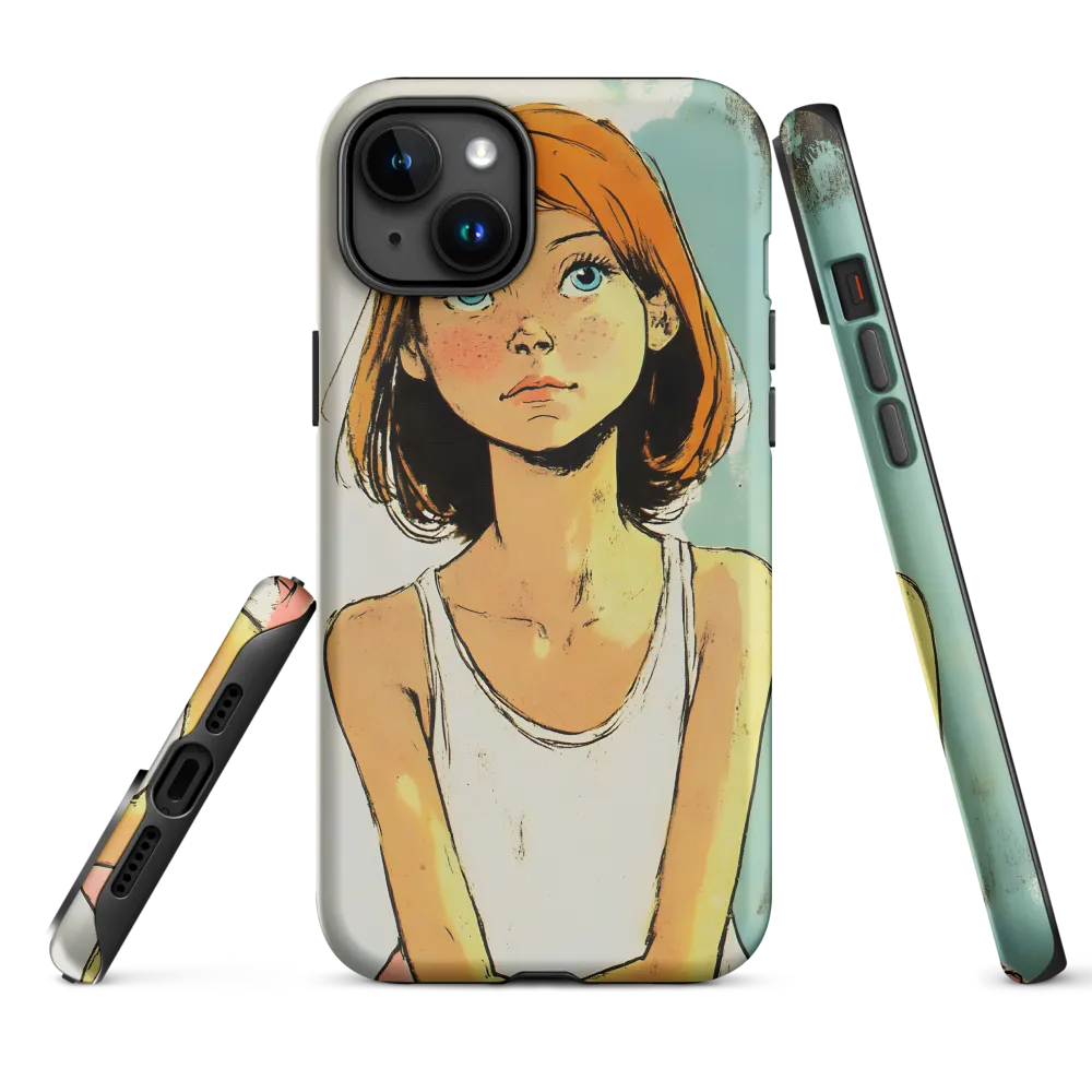 Thoughtful Girl Portrait | Phone Case