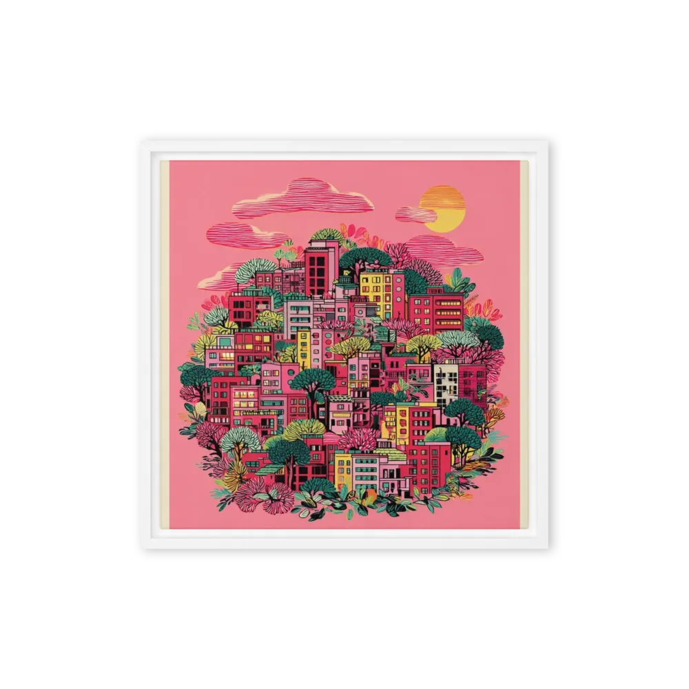 Whimsical Hillside Town | Art Print