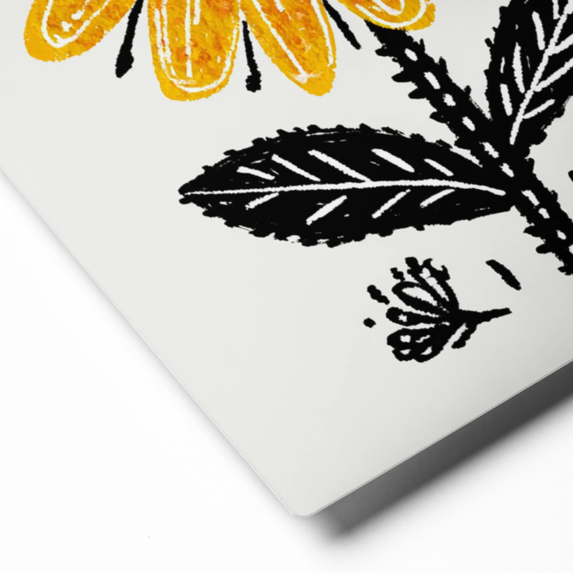 Golden Sunflower 
 Canvas with White Frame