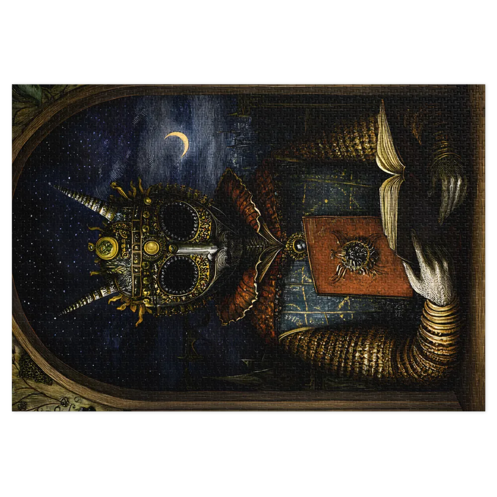 O Estudioso das Noites Celestiais 
 Puzzle em caixa de metal