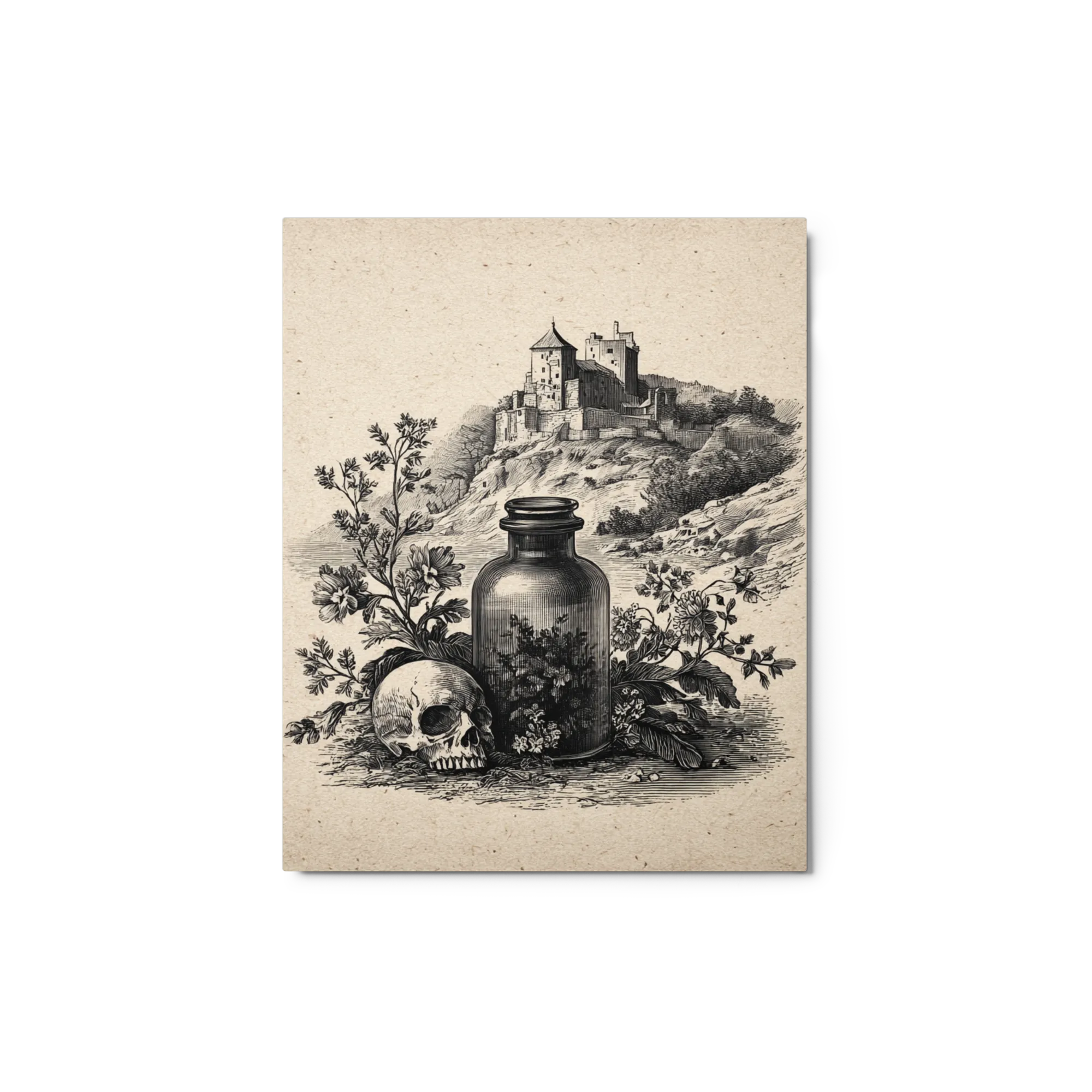 Memento Mori Apothecary 
 Canvas with Black Frame