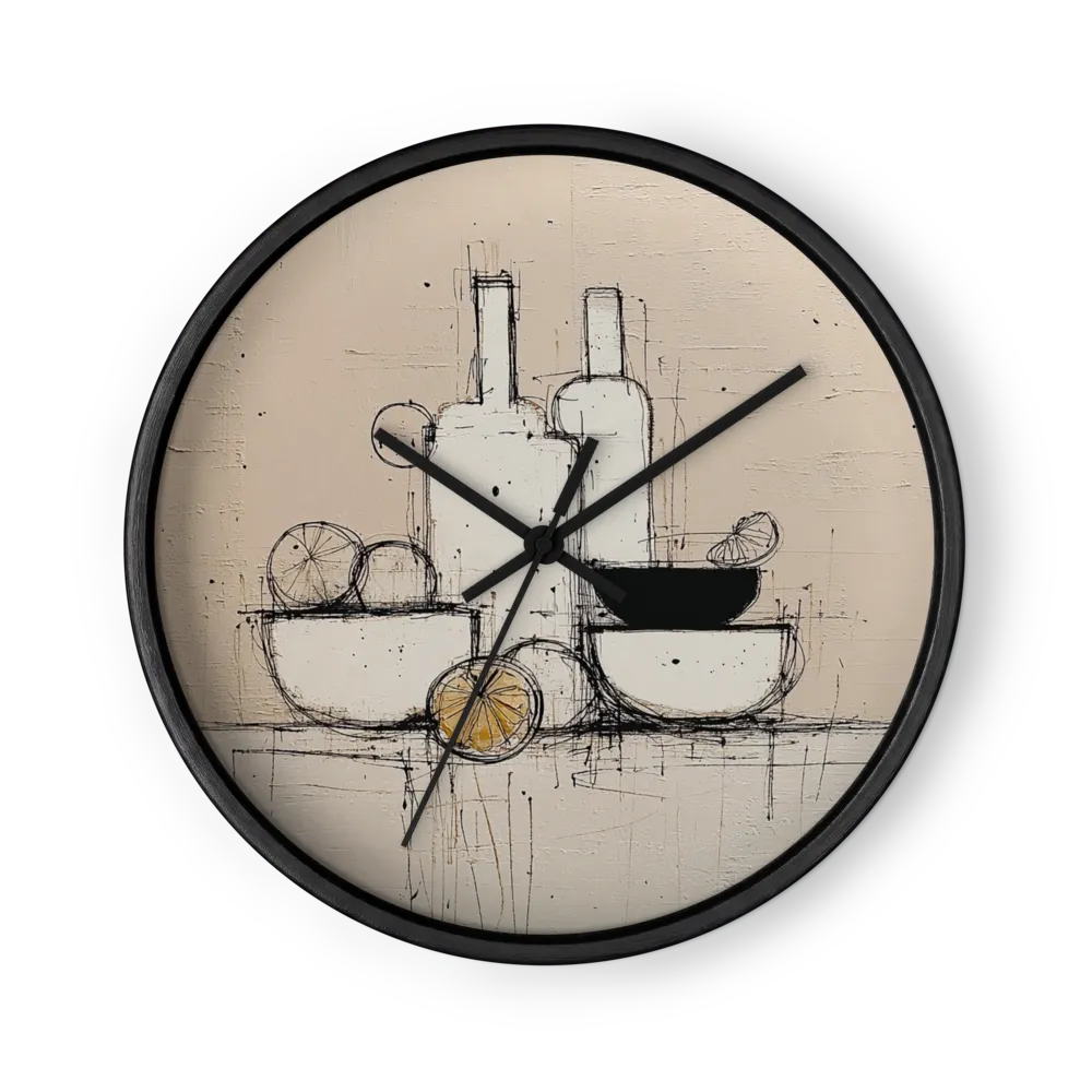 Minimalist Citrus and Bottles | Wall Clock