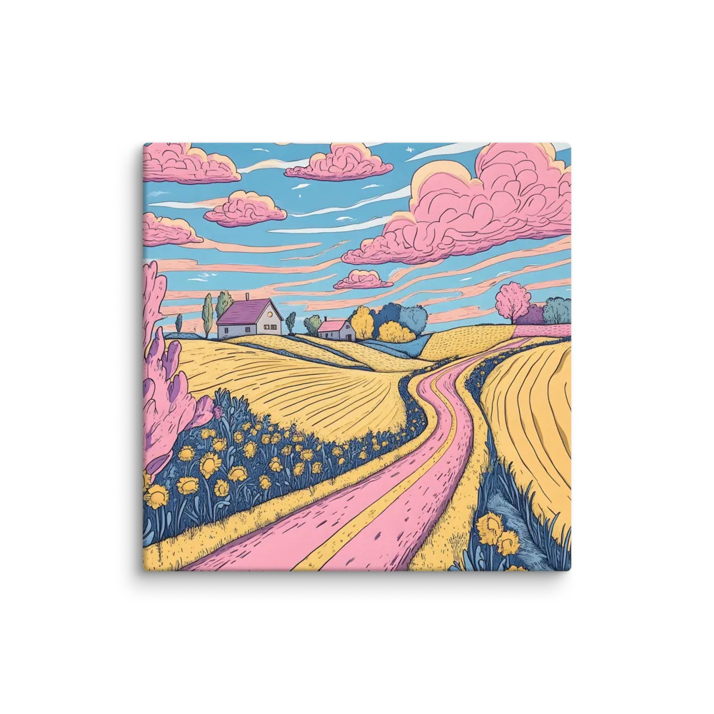 Whimsical Fields & Pink Skies 
 Canvas | 32″x 48″