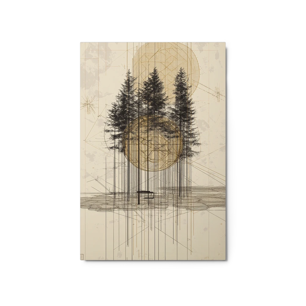 Geometric Forest Blueprint | Art Print
