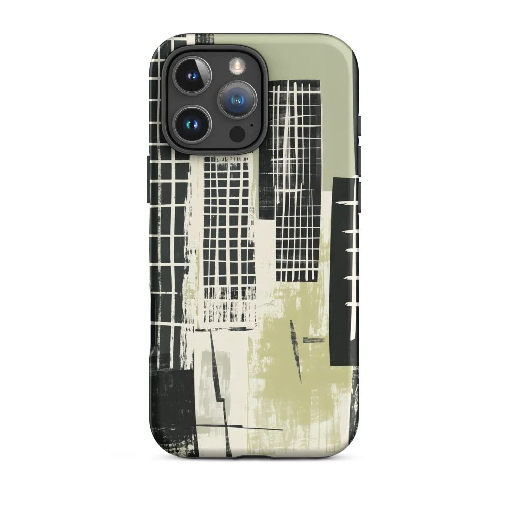 Abstract Cityscape with Grid Patterns | Phone Case