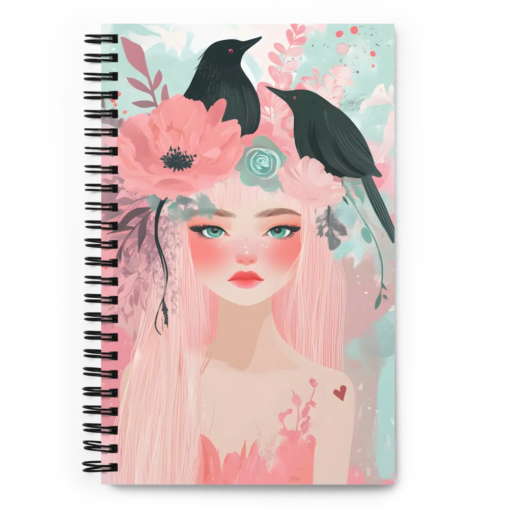 Floral Whimsy Portrait 
 Spiral Notebook | 140 pages