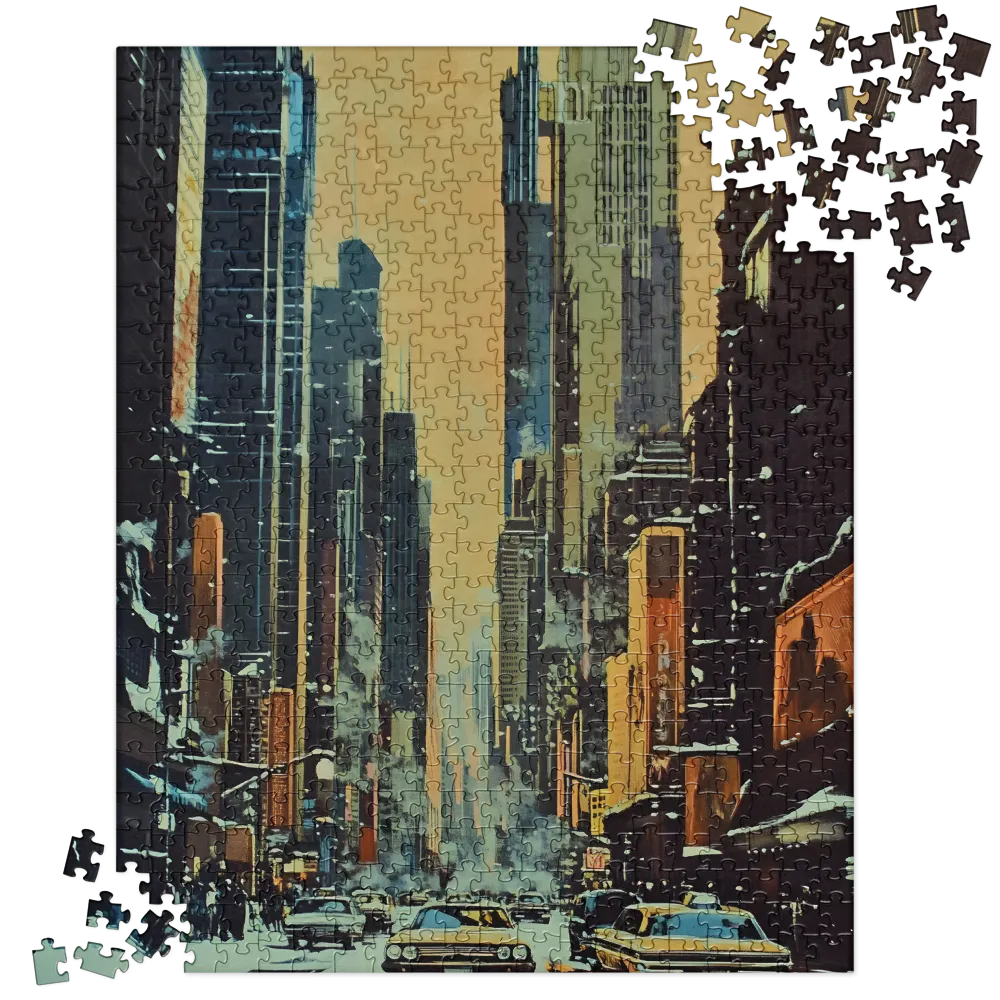 Winter Cityscape Painting 
 Jigsaw Puzzle