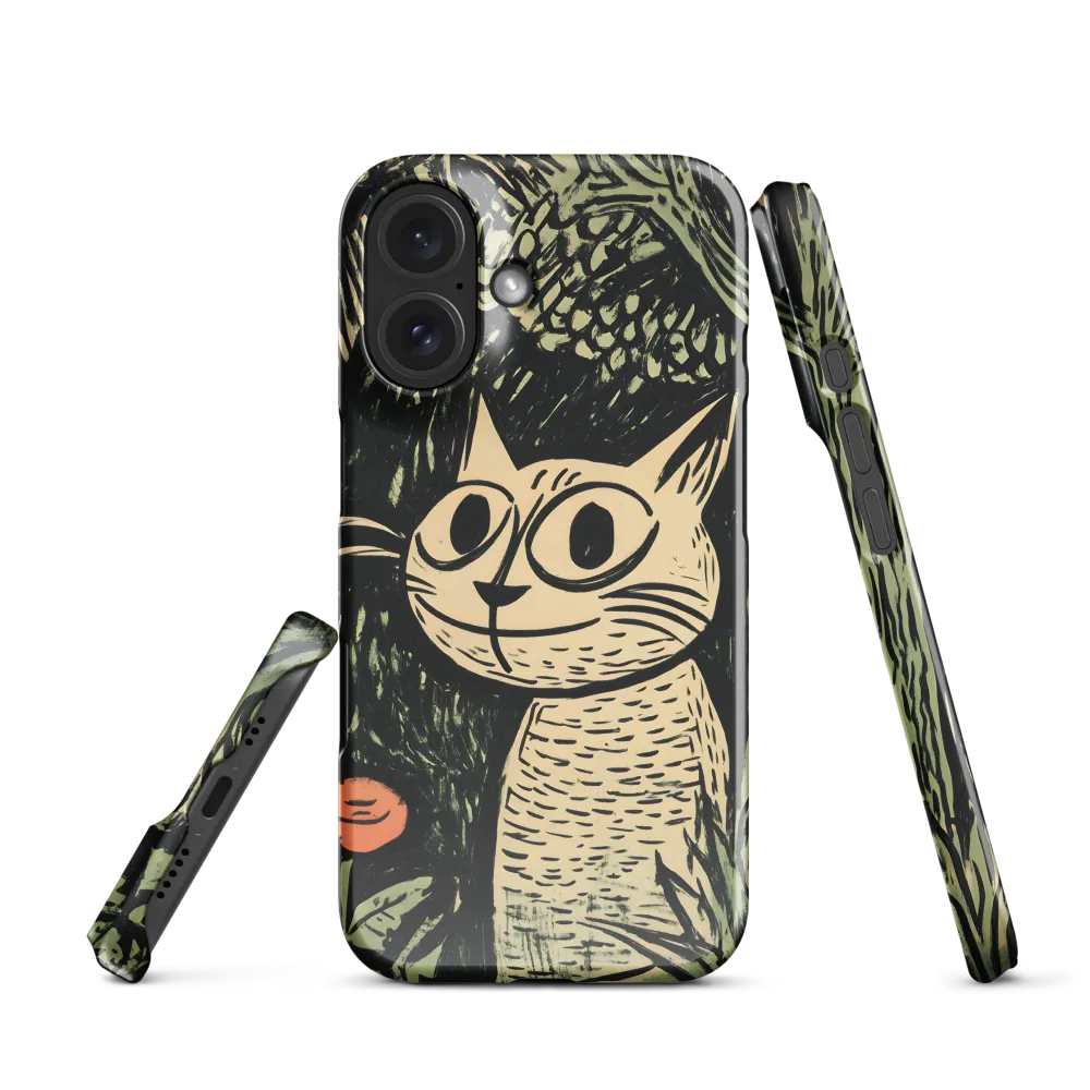 Curious Cat in the Woodcut Forest 
 iPhone 13 | Tough Case
