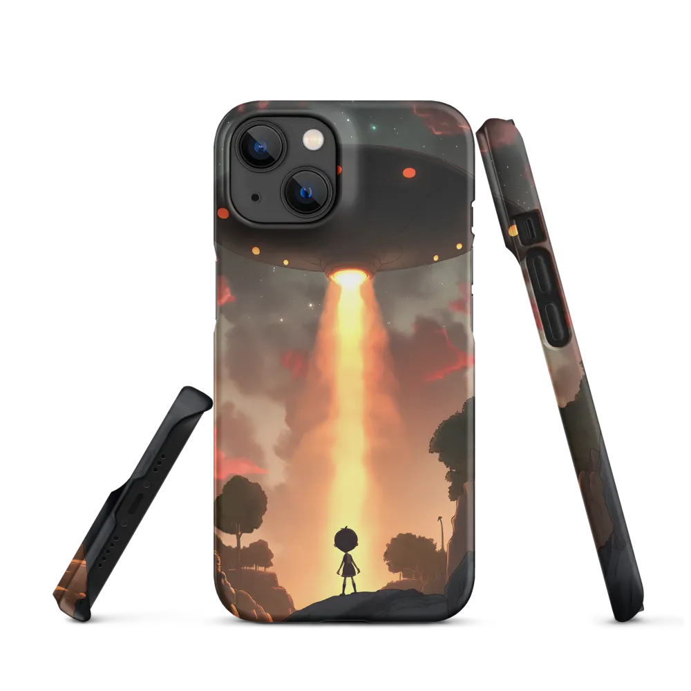 UFO Illuminating Boy in Landscape | Phone Case