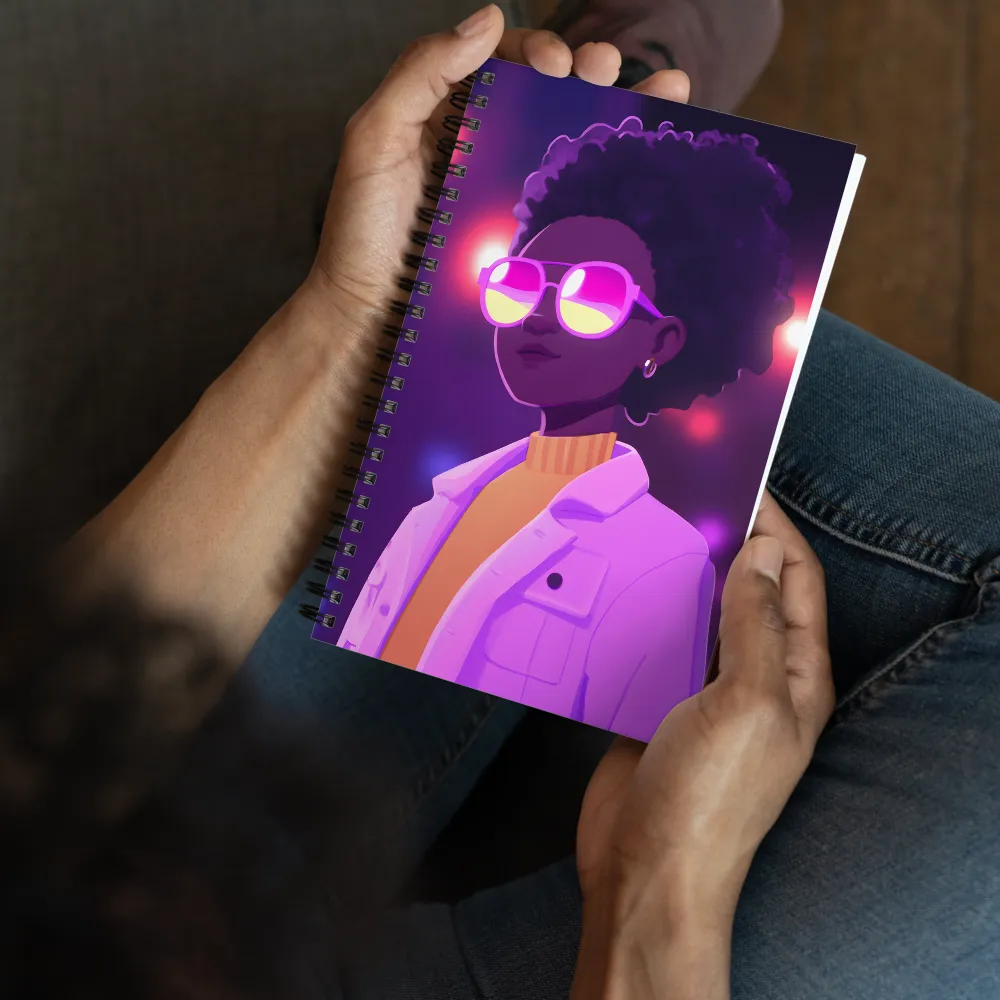 Neon Nights Portrait 
 Spiral Notebook | 140 pages