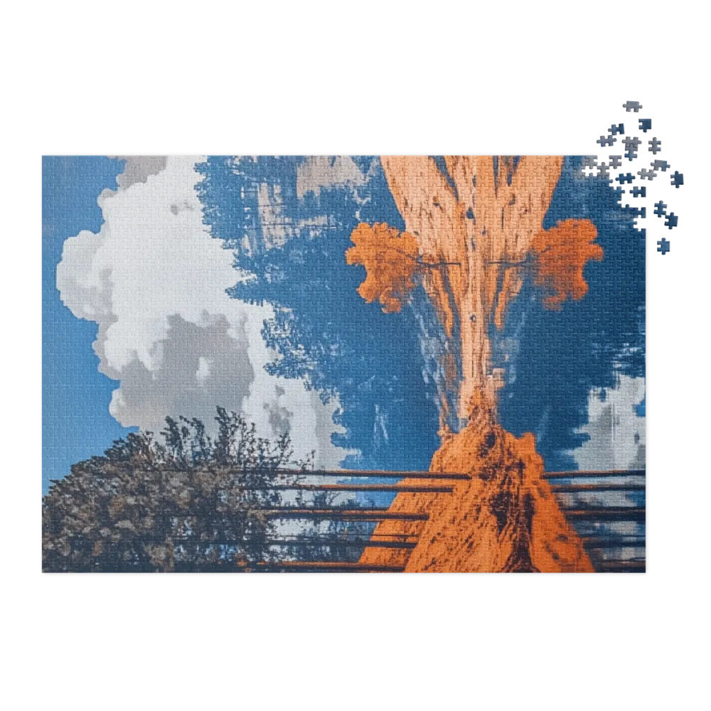 Surreal Landscape with Trees and Water