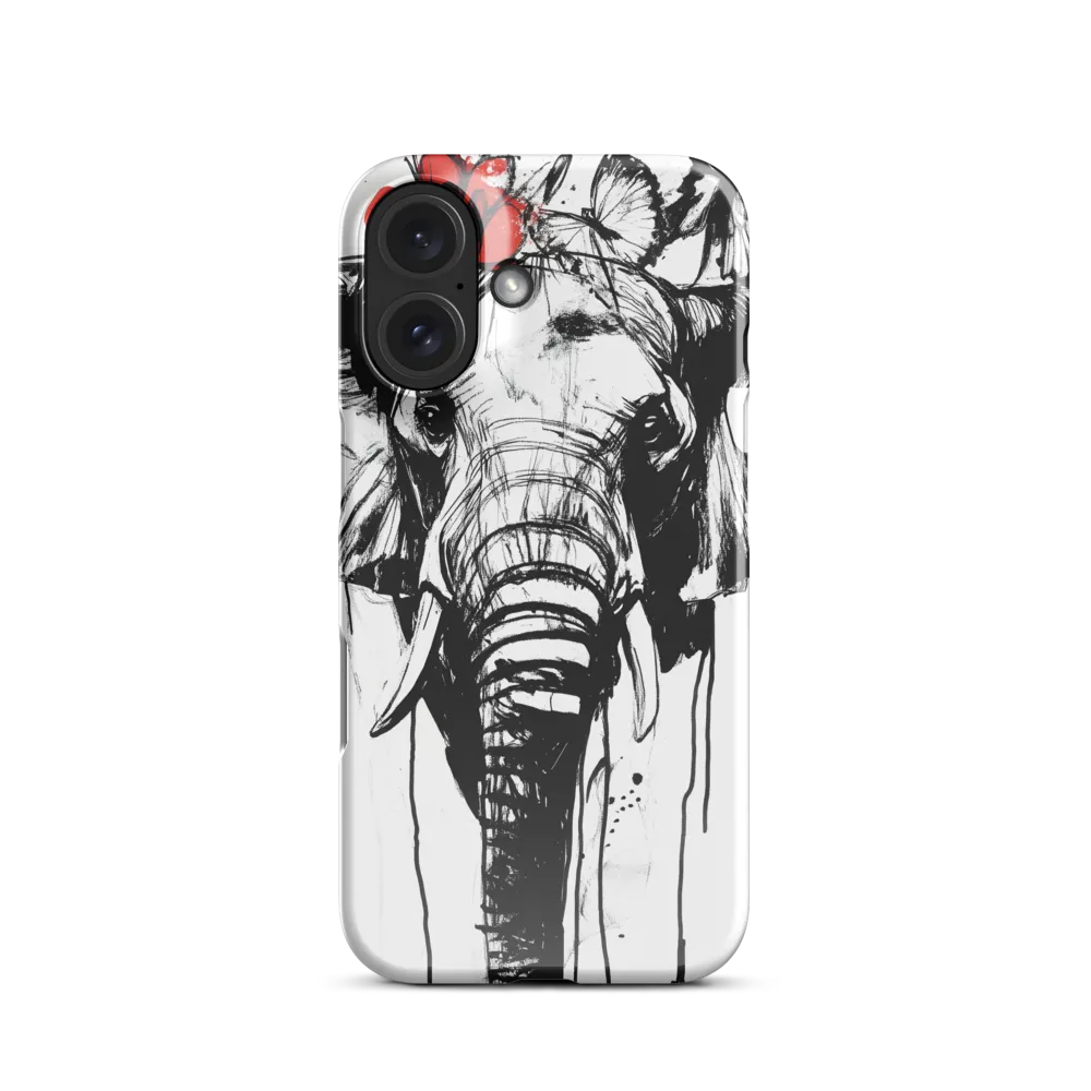 Elephant with Crimson Flower 
 iPhone 16 Pro | Tough Case
