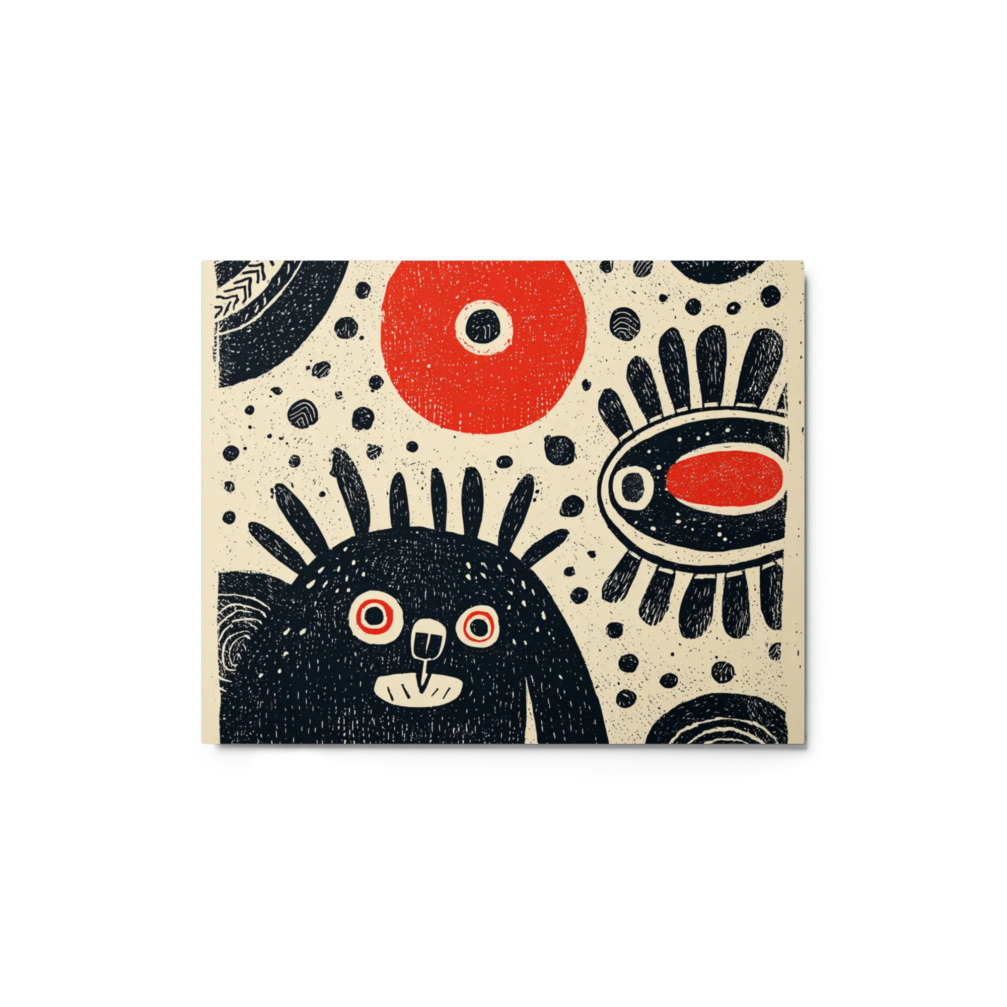 Primitive Block Print Creature