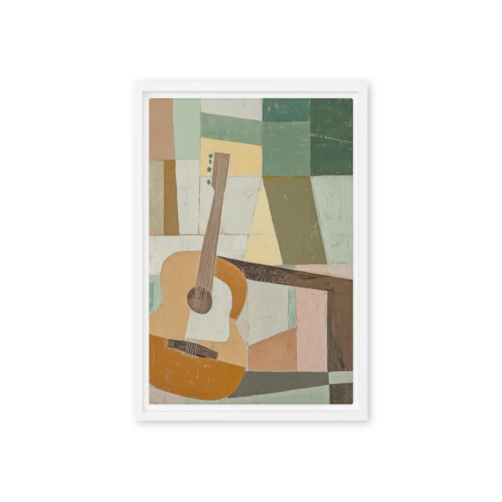 The Cubist Guitar 
 Poster with White Frame | 12″x 16″
