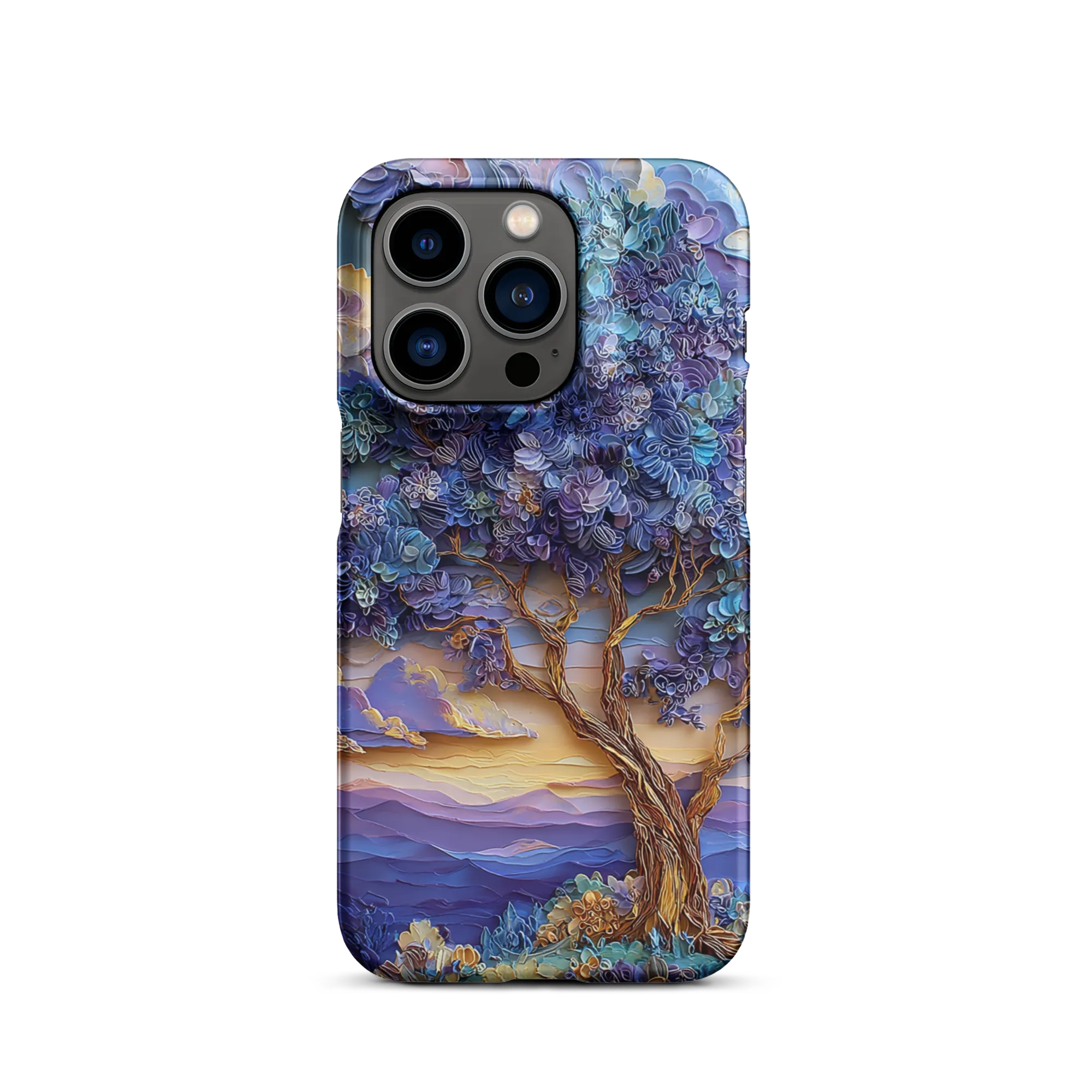 Textured Violet Tree Landscape | Phone Case