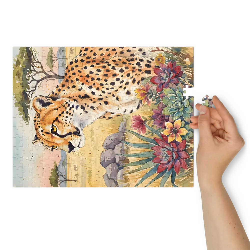 Cheetah in Bloom | Jigsaw Puzzles