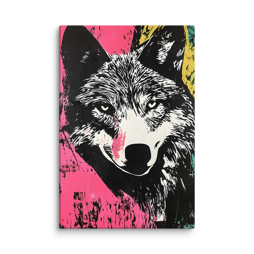 Neon Wolf Portrait 
 Canvas | 20″x 28″