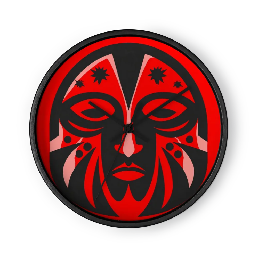 Tribal Mask Illustration | Wall Clock