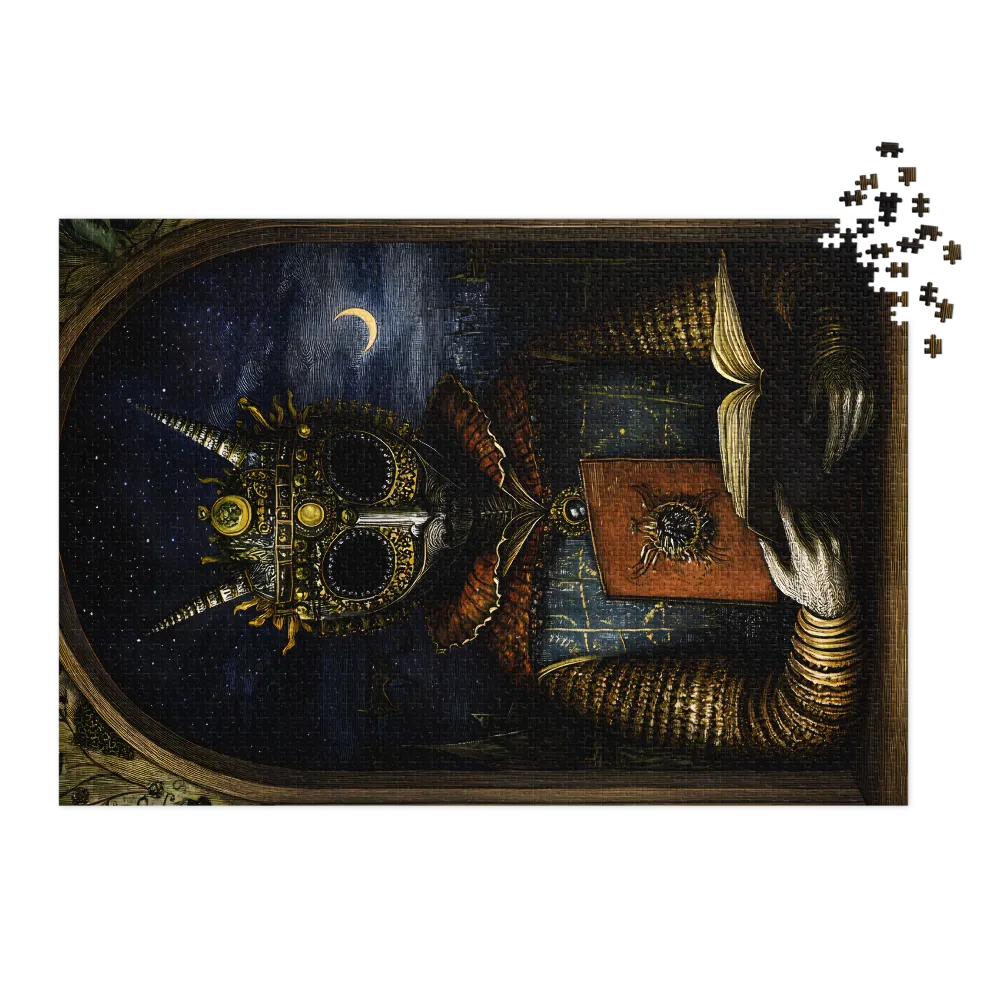 O Estudioso das Noites Celestiais 
 Puzzle em caixa de metal