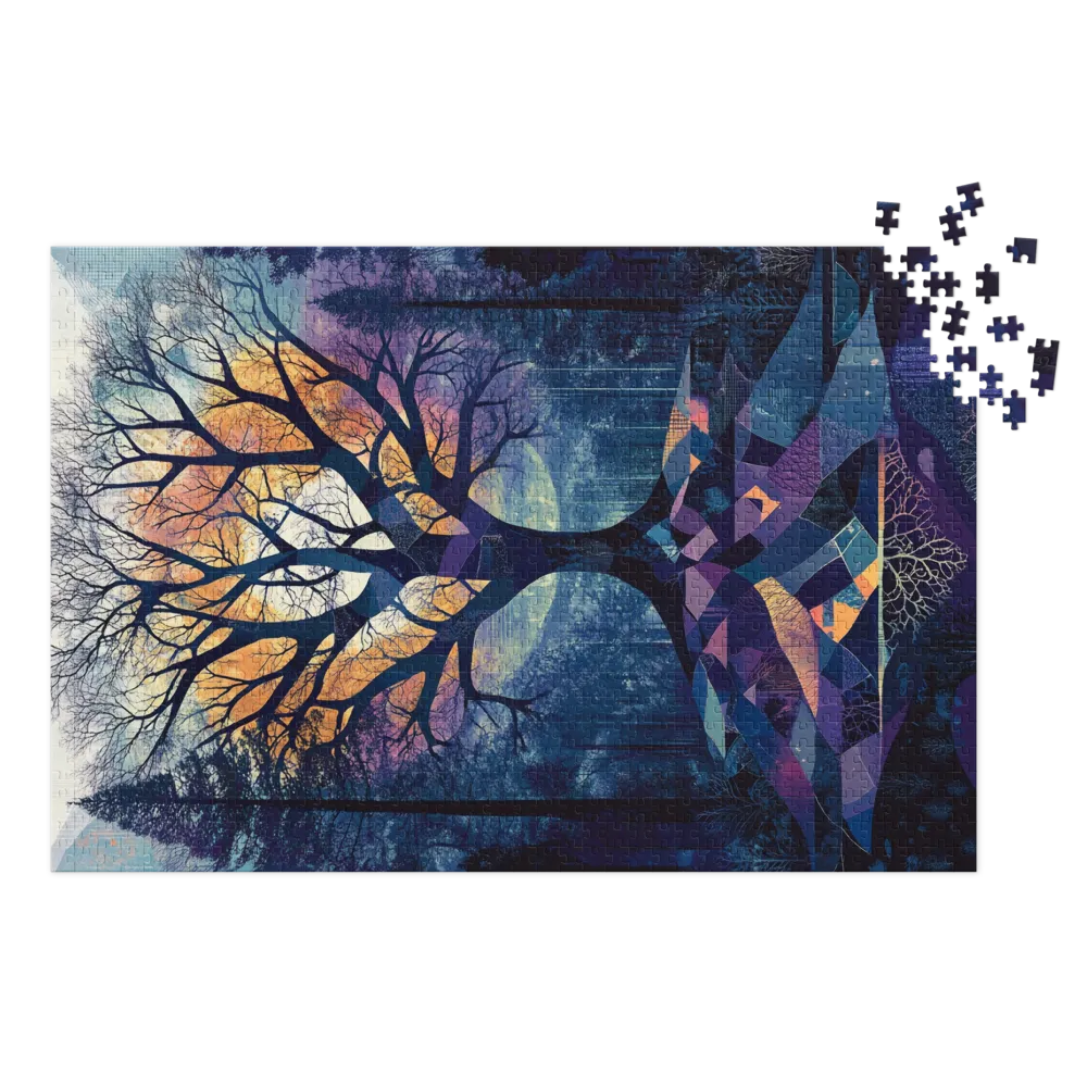 Surreal Digital Tree in Forest | Jigsaw Puzzle (252/520 pieces)