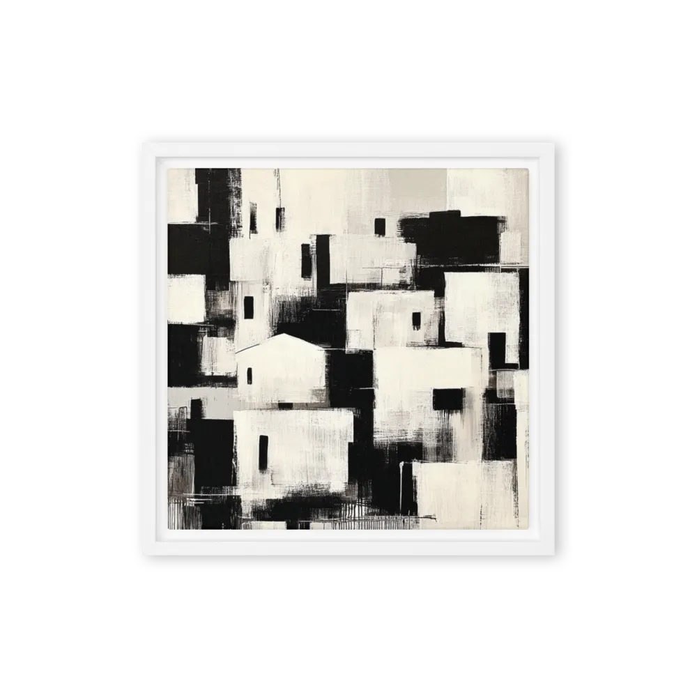 Monochromatic Cubes 
 Poster with White Frame | 18″x 18″
