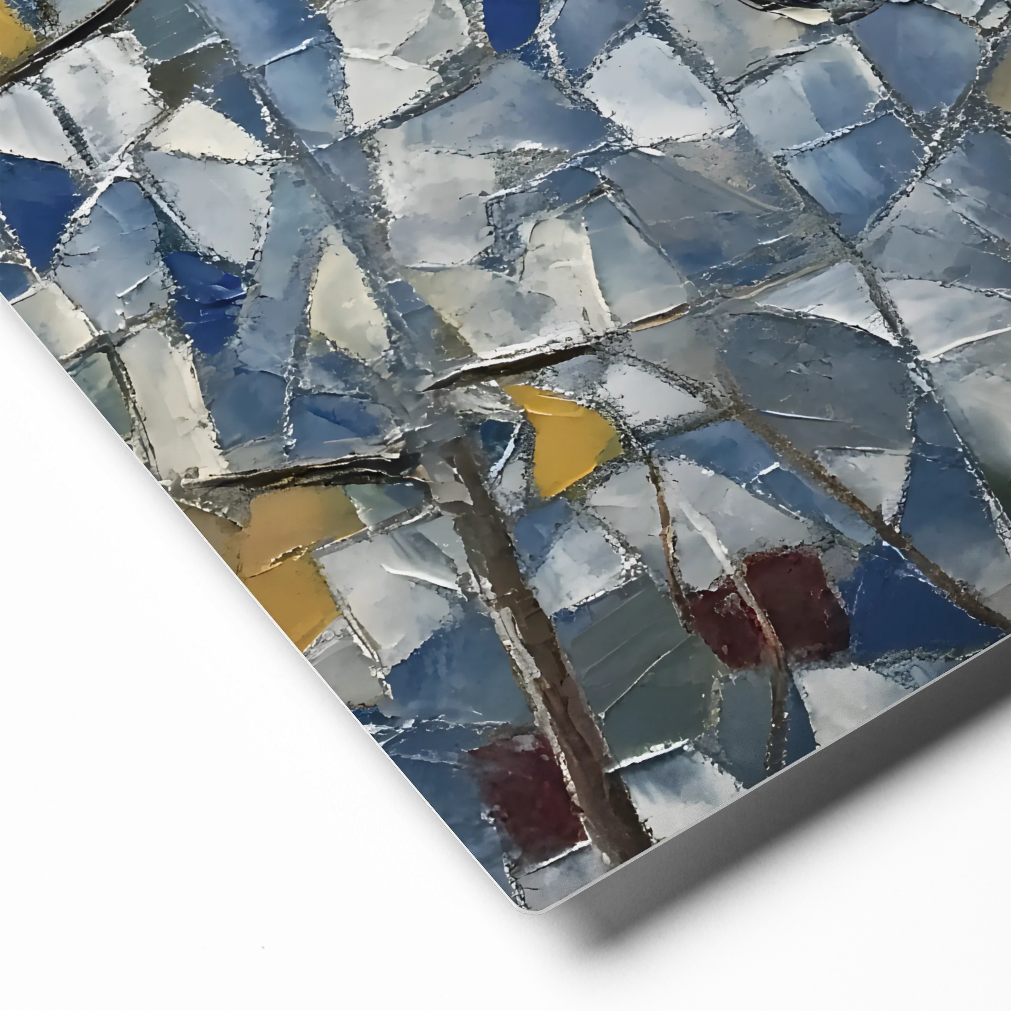 Impasto Mosaic Parrot 
 Metal Print | 12″x 12″