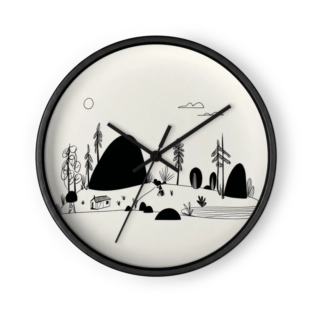 Solitary Cabin in the Hills | Wall Clock