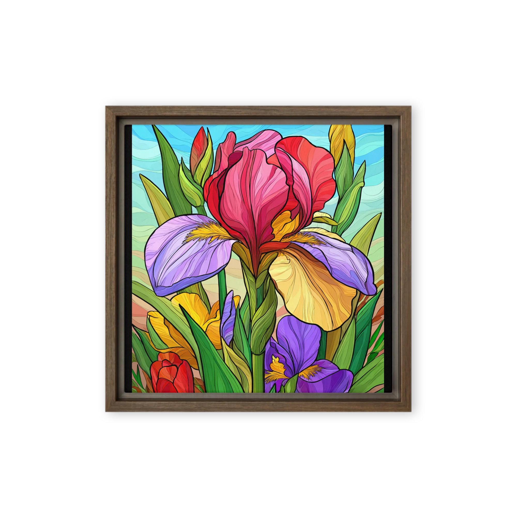 Stained Glass Iris Bloom | Art Print