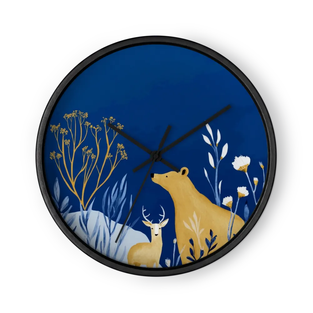 Golden Forest Guardians | Wall Clock