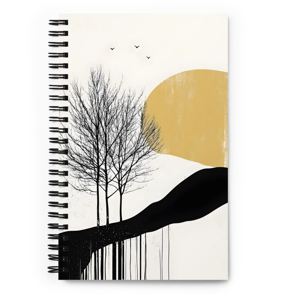 Ochre Sunrise Silhouette 
 Spiral Notebook | 140 pages