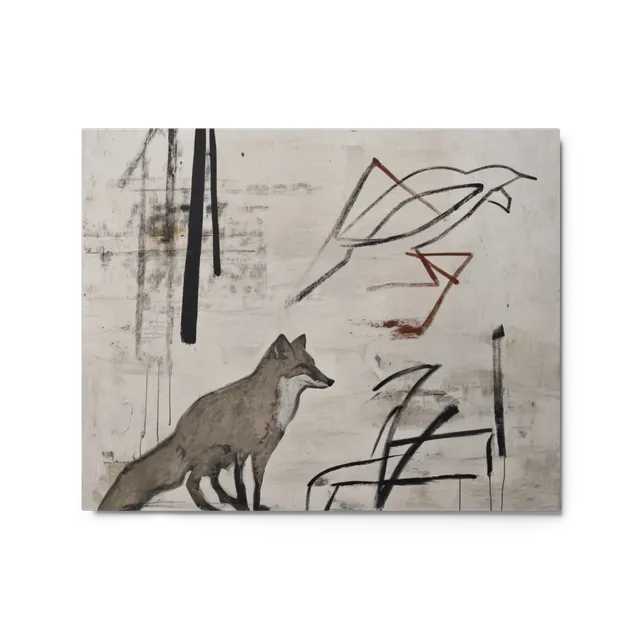 Fox and Abstract Gesture | Art Print