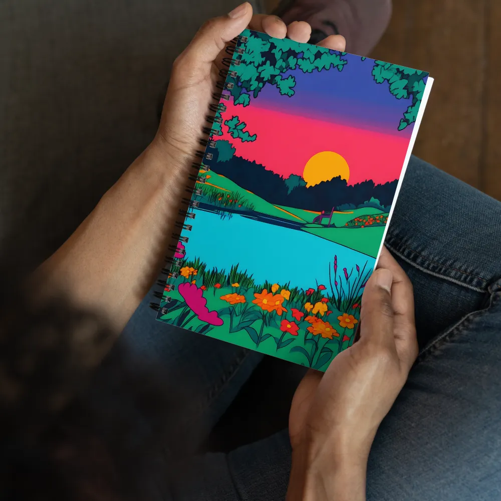 Vivid Sunset Lake 
 Spiral Notebook | 140 pages