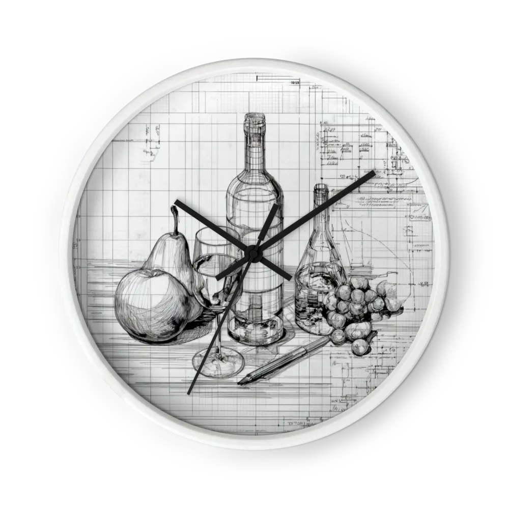 Wine Bottles Plotted Like Blueprints — Bottles and Pears