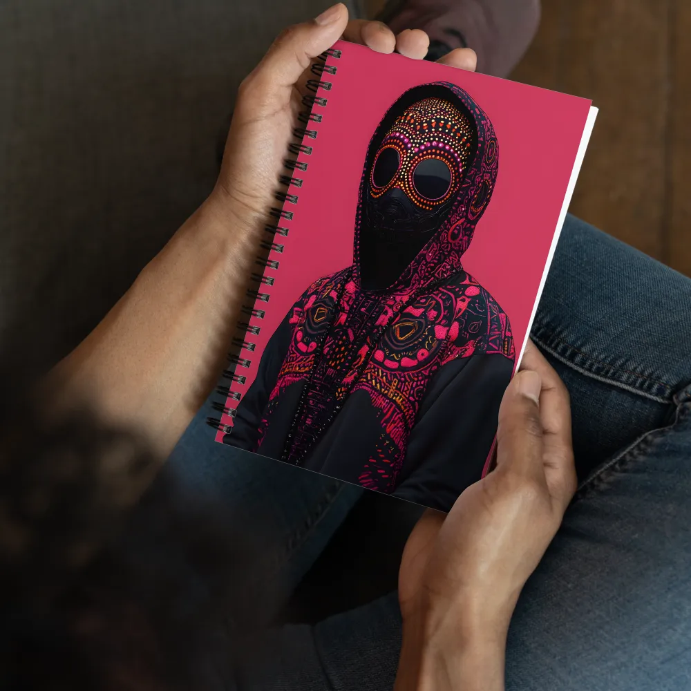 Neo-Tribal Masked Figure 
 Spiral Notebook | 140 pages