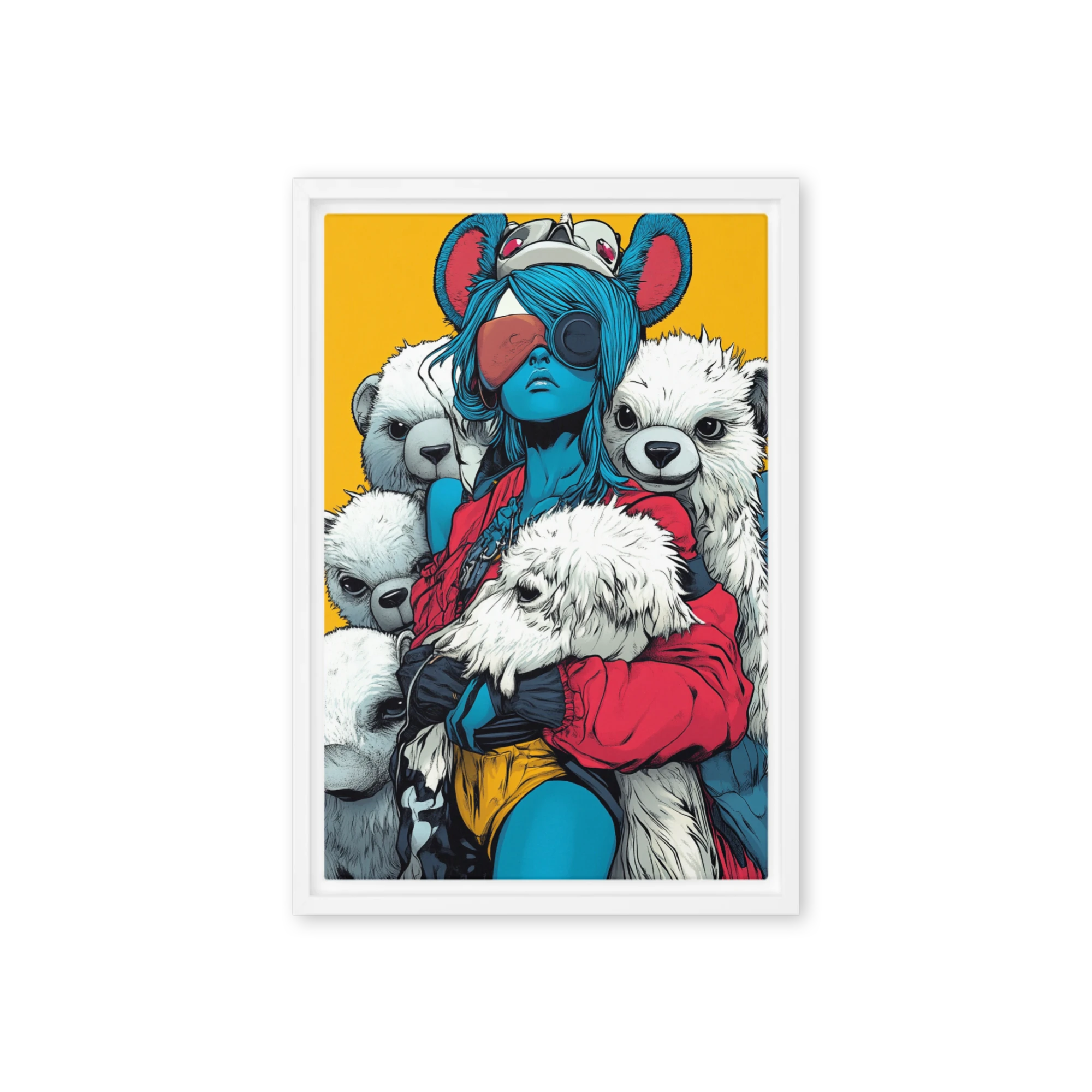Blue Girl with Polar Bears