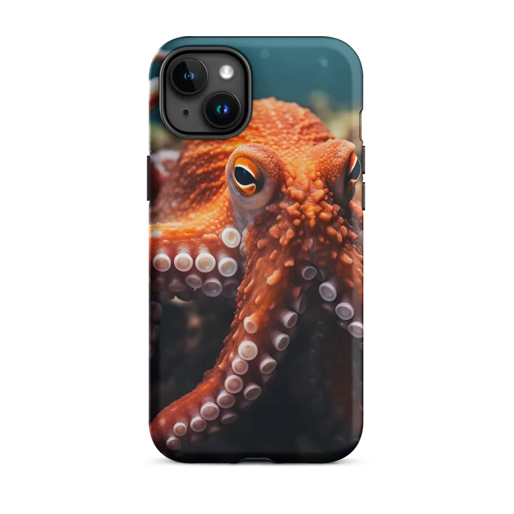 Vibrant Orange Octopus Underwater | Phone Case
