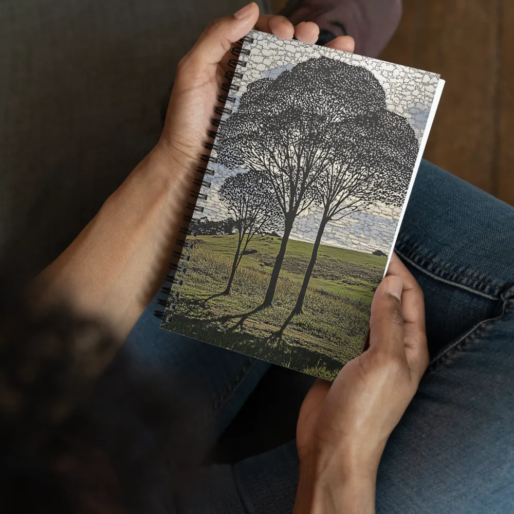 Silhouetted Trees in Mosaic Sky 
 Spiral Notebook | 140 pages