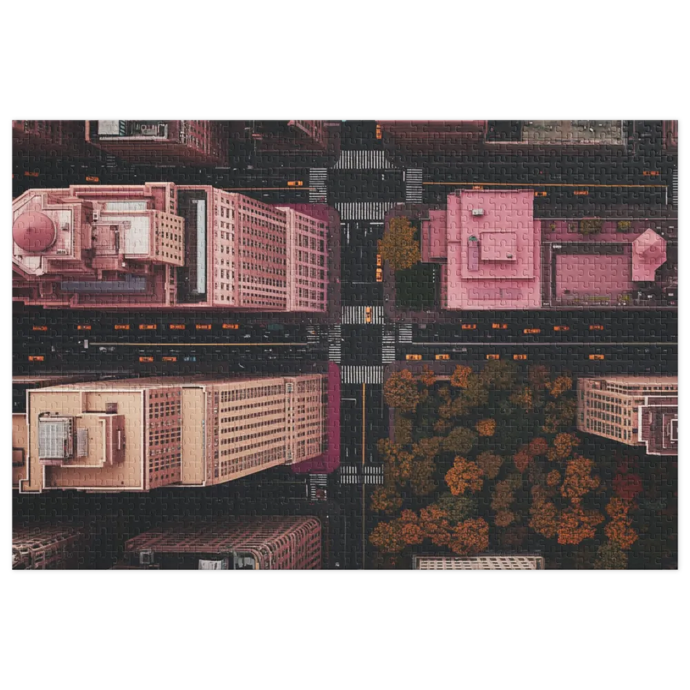 Aerial Cityscape in Pink | Jigsaw Puzzle (252/520 pieces)