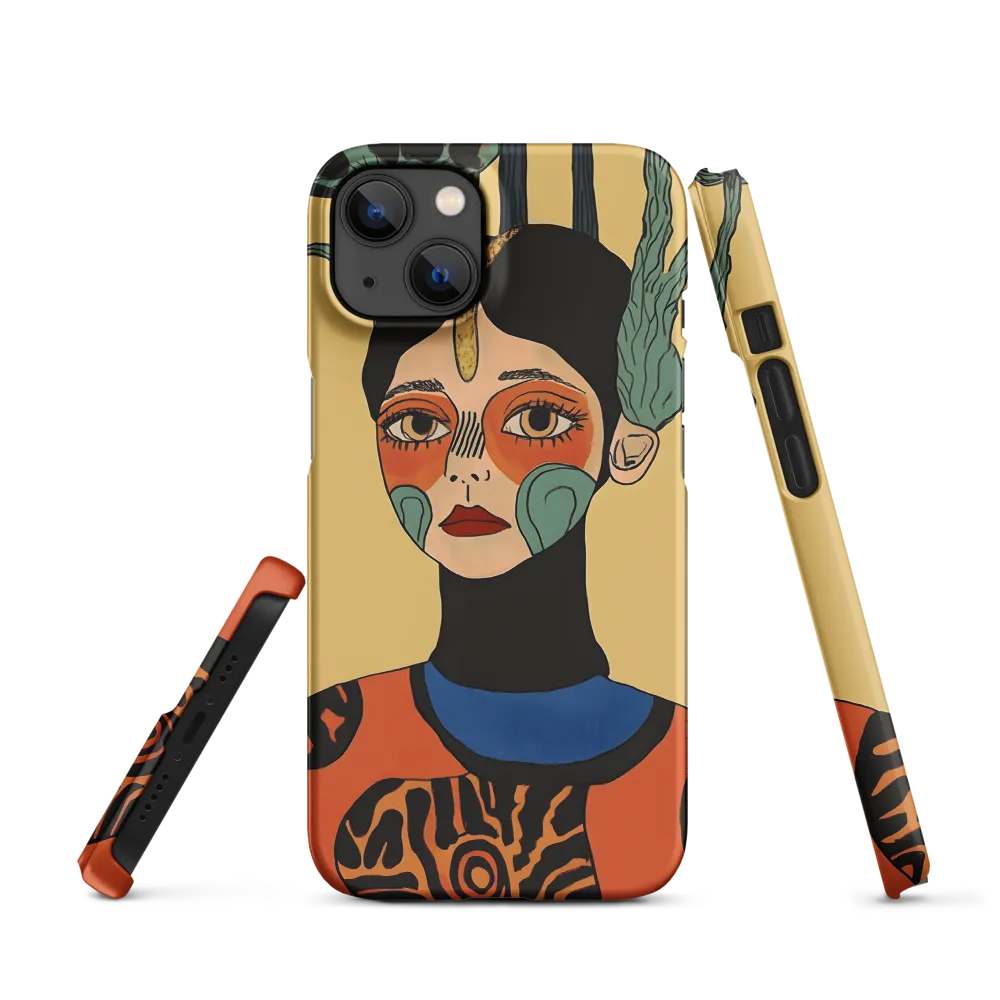 Female Portrait with Mushroom Elements | Phone Case
