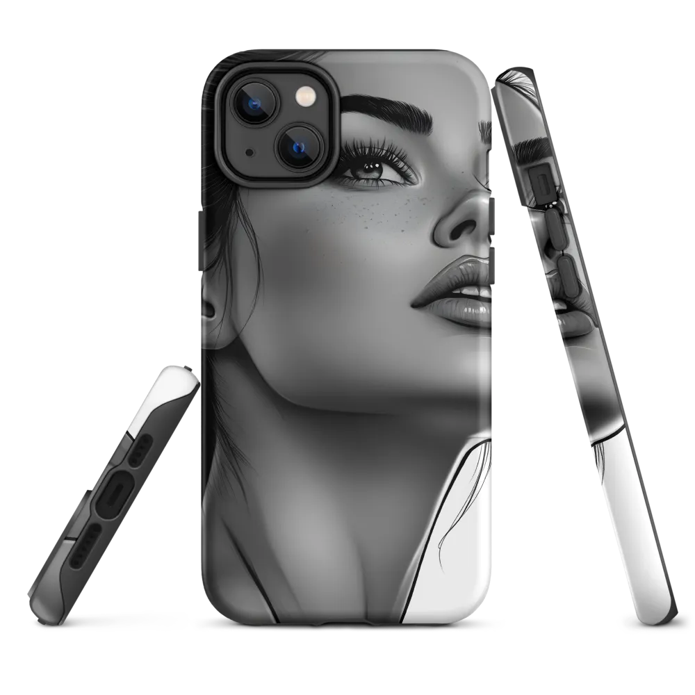 Black and White Female Portrait | Phone Case