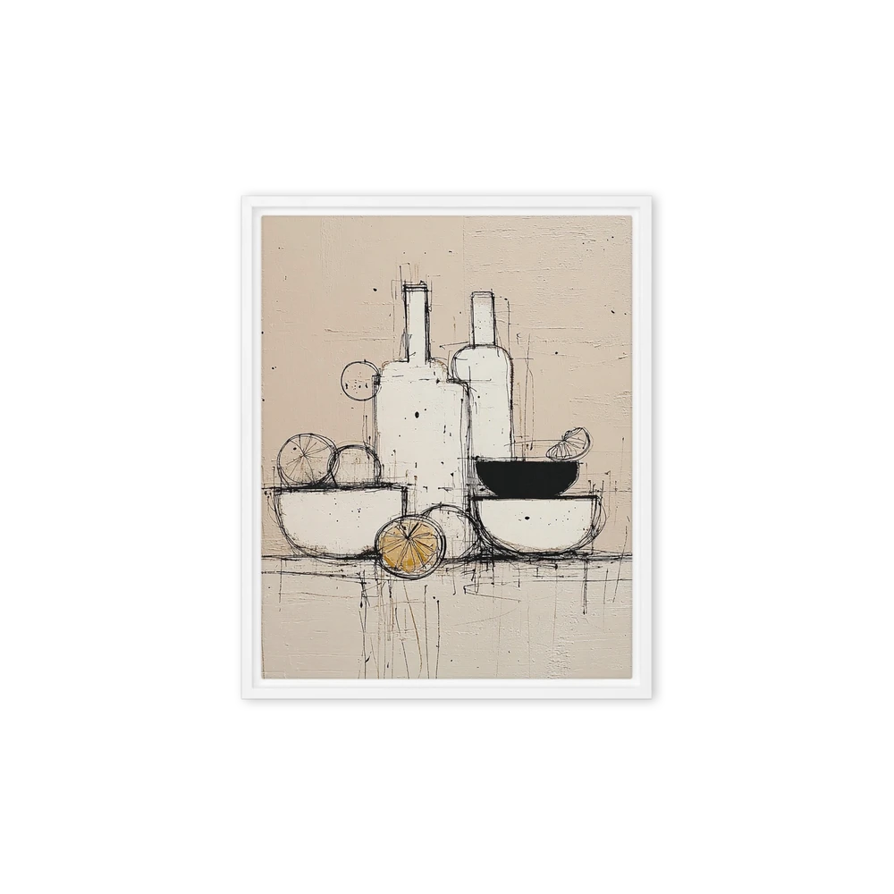Minimalist Citrus and Bottles | Art Print